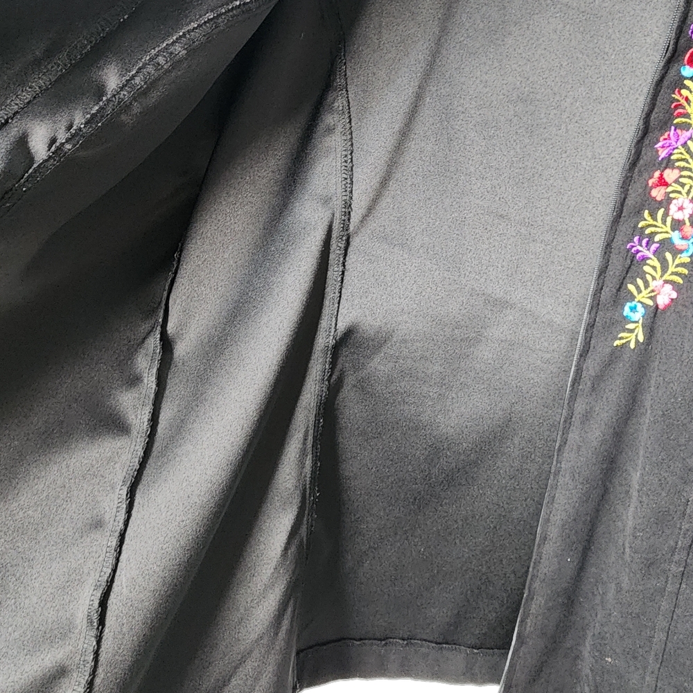 Elementz Embroidered Floral Mandarin Collar‎ Jacket L Vintage Style - Picture 11 of 11